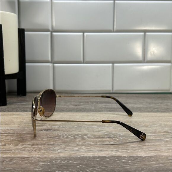 Tory Burch Gold Aviator Sunglasses - Picture 4 of 7